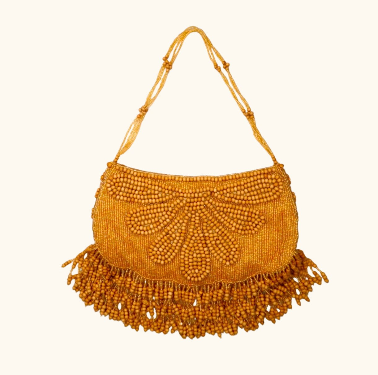 Beaded Yellow and Gold mini purse